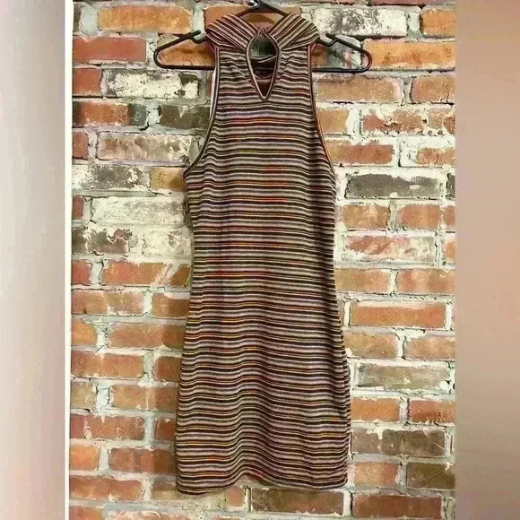 Sage The Label What U Gonna Do Striped Turtle Neck Mini Dress Size M - Picture 9 of 10